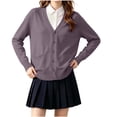 thumbnail image 1 of BLVB Girls Cardigan Long Sleeve Button down Sweater Kids Knit School Uniform Sweaters for Teen Girls with Pockets 5-17 Years(Bronze,16-17 Years), 1 of 7