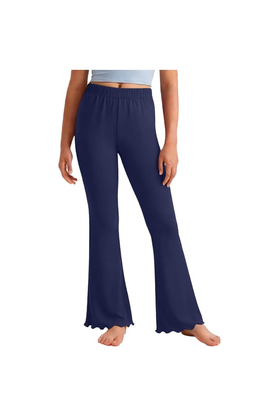 Girls Cotton Flare Leggings Kids High Waist Bell Bottoms Leggings Boot Cut Yoga Dance Lounge Pants for Girls 4–16 Years