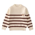 thumbnail image 1 of BLVB Girls Cute Bow Sweater Cable Knit Pullover Mock Neck Long Sleeve Jumper Tops Fall Winter Clothes(Brown,9-10 Years), 1 of 6