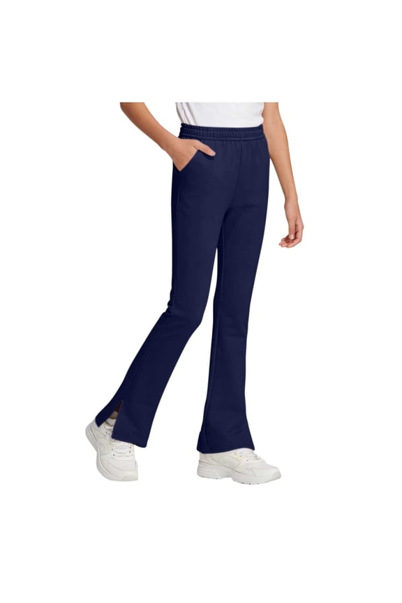 Girls Flare Leggings High Waist Side Split Bell Bottom Pants Kids Cotton Casual Lounge Clothes for Teen Girl