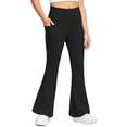 thumbnail image 1 of BLVB Girls Fleece Lined Flare Leggings Warm Winter High Waisted Athletic Bell Bottom Yoga Pants with Pockets for Kids 5-14 Years, 1 of 7