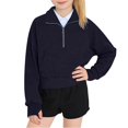 thumbnail image 1 of BLVB Girls Half Zip Sweatshirt Fleece Pullover Sweatshirts Fall Winter Clothes for Teen Girls Thumb Hole for 5-14 Years, 1 of 6