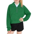 thumbnail image 1 of BLVB Girls Half Zip Sweatshirt Fleece Pullover Sweatshirts Fall Winter Clothes for Teen Girls Thumb Hole for 5-14 Years, 1 of 6