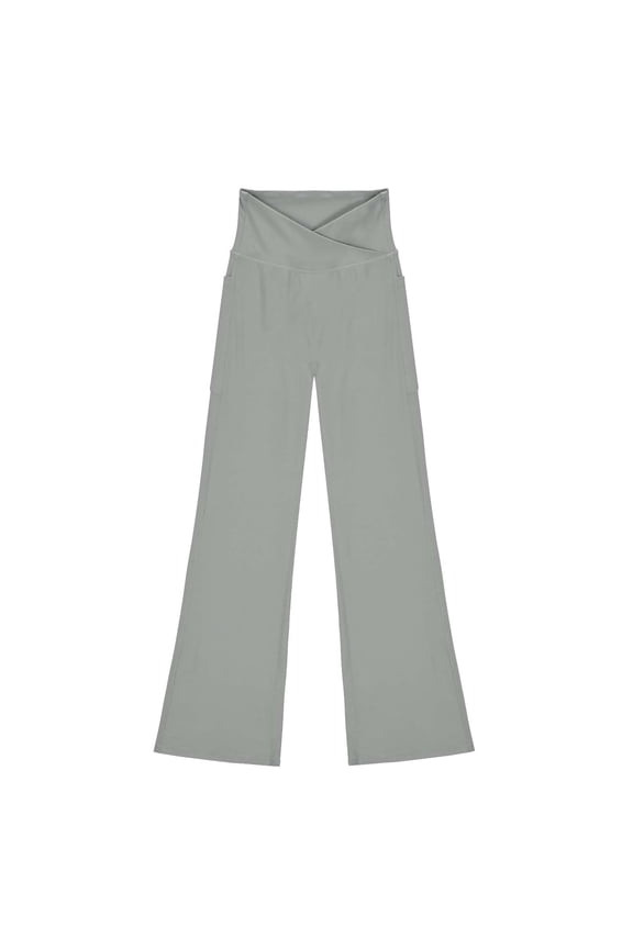 Girls Leggings Flare Pants Cross High Waist Soft Stretchy Full Length Yoga Bootcut Pants for Kids Teens Dance 5-14 Years