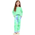 thumbnail image 1 of BLVB Girls Pajamas Set 2 Piece Outfits Long Sleeve Sleepwear Shirt Tie Dye Print Pant Lounge Clothes for Kids 3-15 Years, 1 of 7