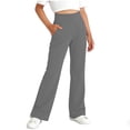 thumbnail image 1 of BLVB Girls Wide Leg Yoga Pants Kids High Waisted Soft Stretchy Sweatpants Side Slit Trouser Pants 6-15 Years, 1 of 7