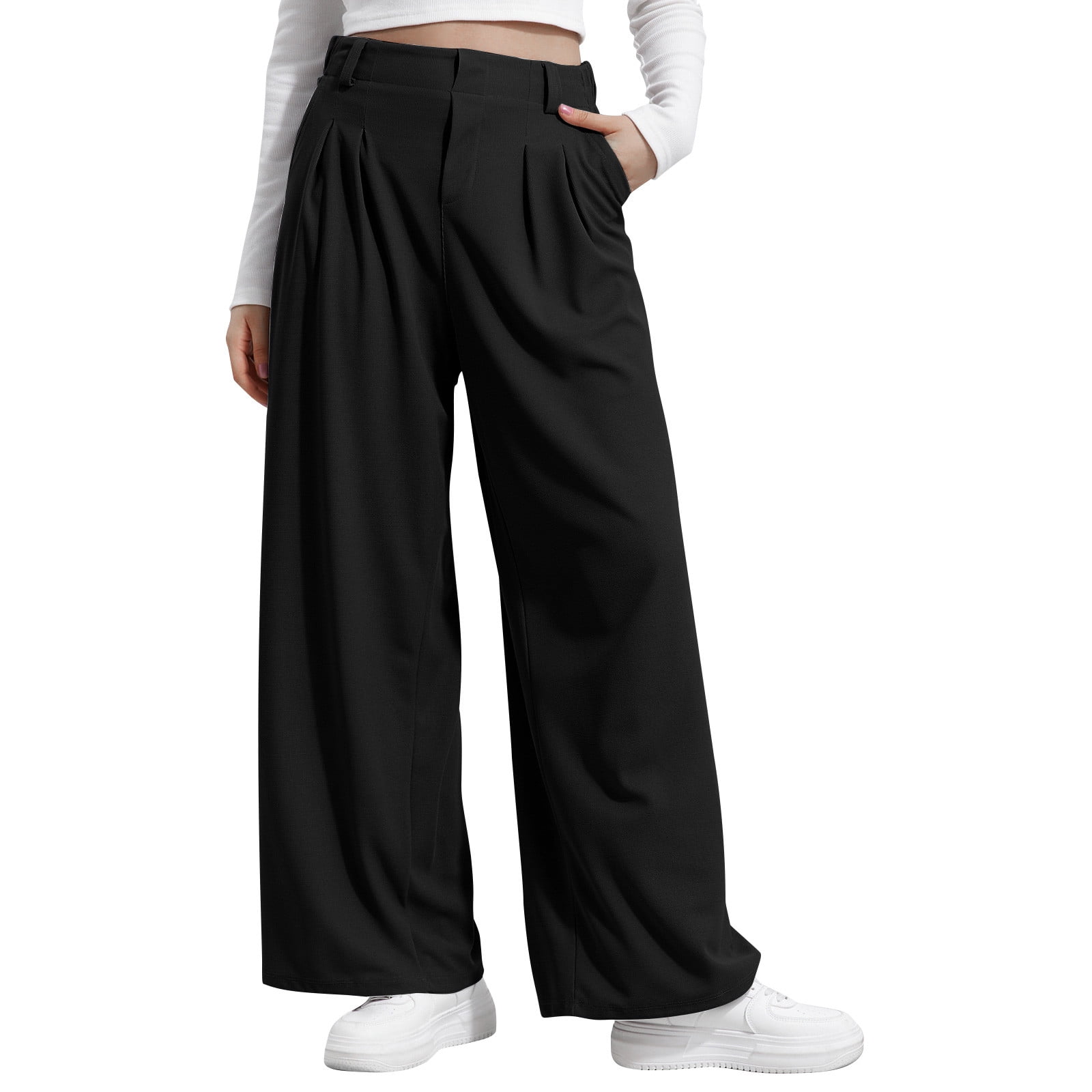 BLVB High Waisted Wide Leg Work Pants for Women Business Casual Outfits — free download
