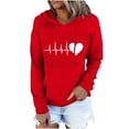thumbnail image 1 of BLVB Hooded Sweatshirts for Women Long Sleeve Drawstring Printed Cute Teen Girls Hoodies Tops Pullover with Pocket, 1 of 4
