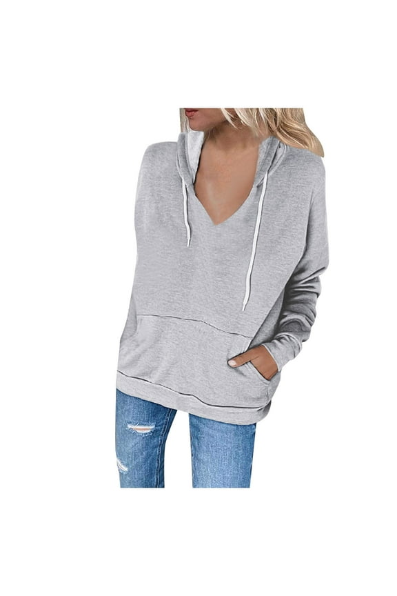 Hoodie for Women Lightweight Zip up Jacket Hooded Sweatshirt Drawstring Solid Basic Coat Outerwear with Pockets Gray A4