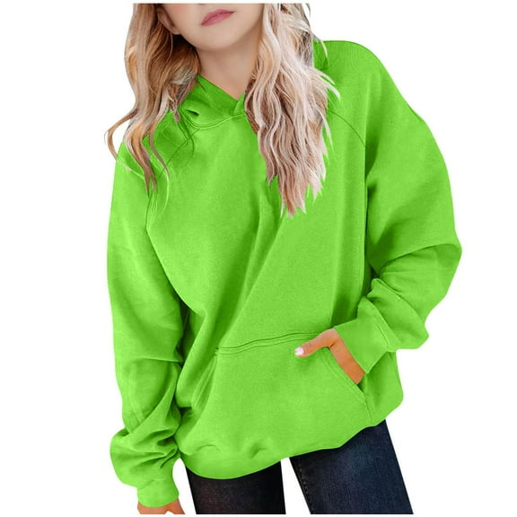 BLVB Hoodies Teen Girls Kids Boys Cute Long Sleeve Oversized Sweatshirts Pullover Loose Preppy Clothes with Pocket 5-15 Years