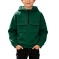 thumbnail image 1 of BLVB Hoodies for Boys Quarter Zip Pullover Teen Fleece Hooded Sweatshirt Fashion Hoodie Kids Fall Winter Clothes(Green,14-15 Years), 1 of 9