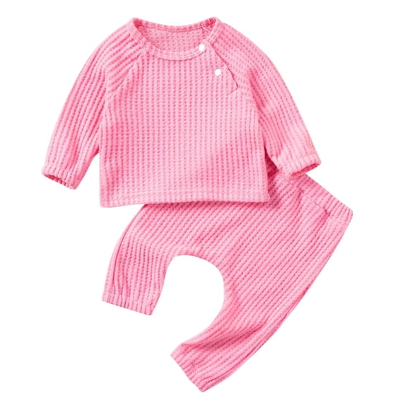 BLVB Infant Baby Sweater Set Unisex Newborn Boys Girls Outfit Waffle Knit Long Sleeve Warm Clothes Newborn Gifts