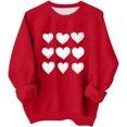 thumbnail image 1 of BLVB Kid Girl Valentine’s Day Sweatshirt Cute Love Hearts Print Shirt Crewneck Long Sleeve Oversized Pullover Tops(Red AA12,1-2 Years), 1 of 9