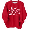 thumbnail image 1 of BLVB Kid Girl Valentine’s Day Sweatshirt Cute Love Hearts Print Shirt Crewneck Long Sleeve Oversized Pullover Tops(Red AA9,2-3 Years), 1 of 9