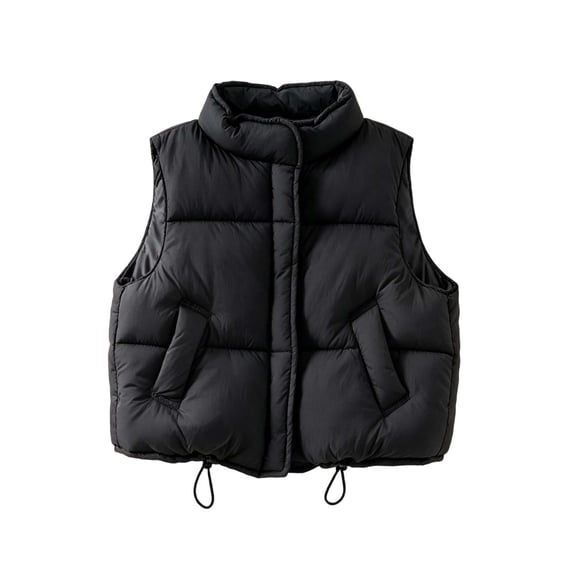 BLVB Kids Boys Girls Puffer Vest Sleeveless Lightweight Jacket Zip up Padded Gilet Winter Quilted Coat Outerwear(Black,4-5 Years)
