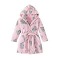 thumbnail image 1 of BLVB Kids Little Boys Girls Hooded Bathrobe Toddler Cozy Fleece Robe Pajamas Sleepwear for Lounging, 1 of 7