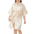thumbnail image 1 of BLVB Kids Satin Robe Little Girl Bath Robes for Wedding Spa Party Gifts Sleepwear Bathrobe, 1 of 3