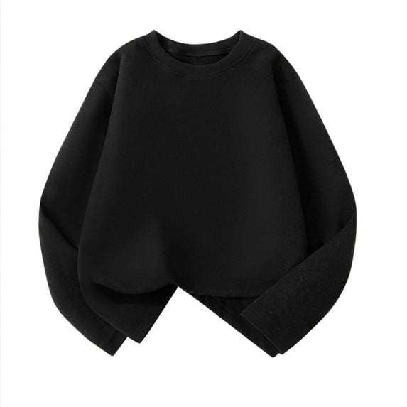 BLVB Kids Sweatshirt Solid Color Soft Pullover Crewneck Fall Long Sleeve Shirts Tops for Boys Girls 3-15 Years
