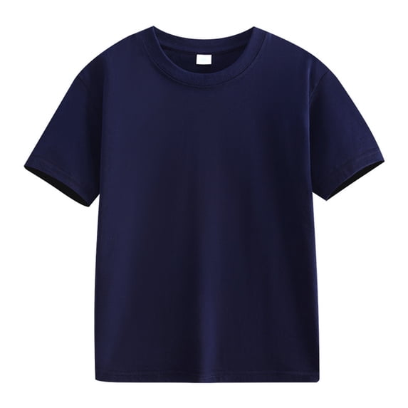 BLVB Kids T-Shirts Short Sleeve Plain Top Tees Boy & Girl Unisex Toddler Children Summer Clothes 2-12 Years