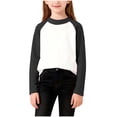 thumbnail image 1 of BLVB Kids Toddler Baby Boys Girls Shirts Casual Raglan Long Sleeve Tee Mock Neck Color Block Cute Spring Fall Base Layer Tops, 1 of 5