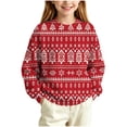thumbnail image 1 of BLVB Kids Ugly Christmas Sweater Girls Boys Holiday Pullover Crewneck Long Sleeve Tops Knitwear for Aged 5-15 Years(Red-02,14-15 Years), 1 of 7