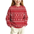 thumbnail image 1 of BLVB Kids Ugly Christmas Sweater Girls Boys Holiday Pullover Crewneck Long Sleeve Tops Knitwear for Aged 5-15 Years(Red,7-8 Years), 1 of 7