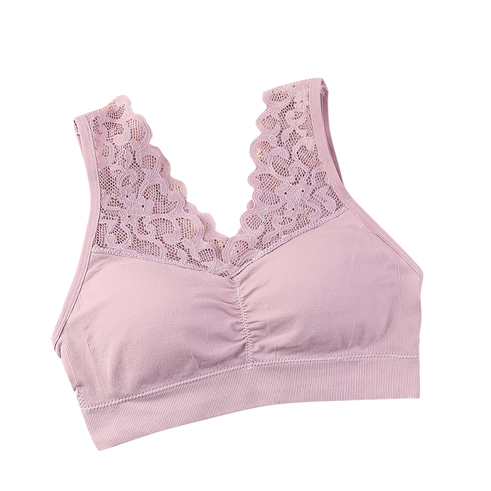 BLVB Lace Bralettes for Women Wireless Padded Everyday Bras Wide Straps