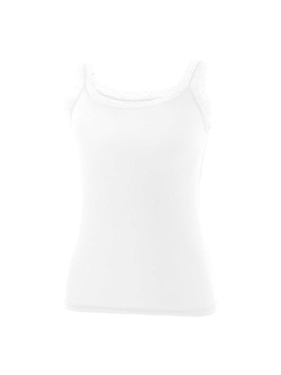 Lace Camisole Tank Tops for Women Summer Scoop Neck Sleeveless Tops Soft Ribbed Lace Trim Cami Shirts Basic Undershirts