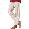 thumbnail image 1 of BLVB Linen Wide Leg Pants for Women High Waist Casual Loose Beach Clothes Drawstring Lounge Vacation Trousers with Pockets, 1 of 7
