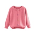 thumbnail image 1 of BLVB Little Girls Cardigan Long Sleeve Button Front Sweater Toddler Kids Knit Sweaters Fall Clothes 2-11 Years, 1 of 5