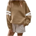 thumbnail image 1 of BLVB Long Sleeve Sweatshirts for Women Color Block Casual Tops Fall Outfits Crewneck Pullover Trendy Clothes, 1 of 5