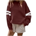 thumbnail image 1 of BLVB Long Sleeve Sweatshirts for Women Color Block Casual Tops Fall Outfits Crewneck Pullover Trendy Clothes, 1 of 5