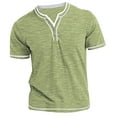 thumbnail image 1 of BLVB Men's Short Sleeve Summer Shirts Button V Neck Wicking Breathable Casual Athletic Workout Tops Green, 1 of 5