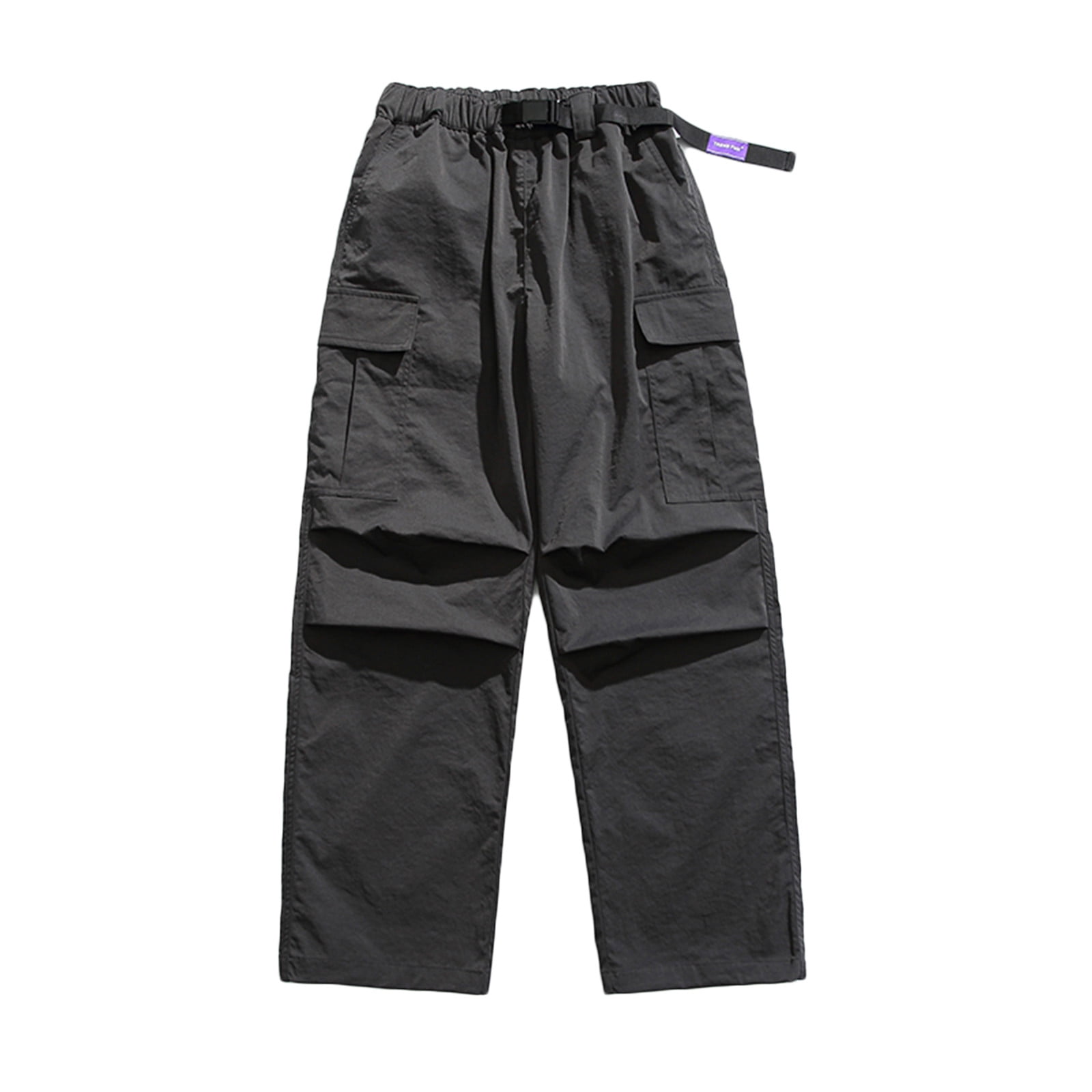 BLVB Mens Baggy Cargo Pants Elastic Waist Wide Leg Workout Joggers ...