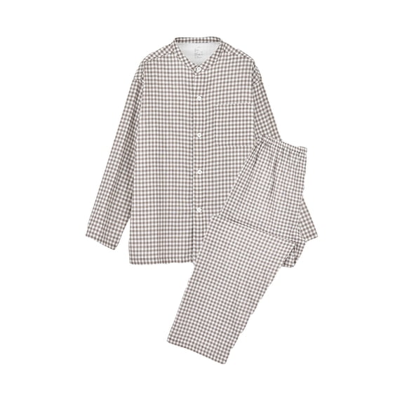 BLVB Mens Pajamas 2 Piece Outfits Casual Long Sleeve Button down Shirts and Pants Lounge Sets Sleepwear Pjs