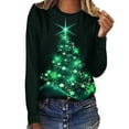 thumbnail image 1 of BLVB Merry Christmas Shirt for Women Crewneck Christmas Tree Graphic Sweatshirt Casual Vacation Long Sleeve Tees Tops, 1 of 5