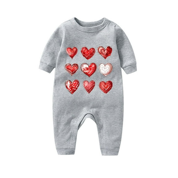 BLVB Newborn Baby Boy Girl Valentine's Day Outfits Cotton Romper Infant Long Sleeve Onesie Baby Clothes Jumpsuit 3-18M