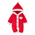thumbnail image 1 of BLVB Newborn Baby Boys Girls Christmas Clothes Fleece Romper One-Piece Jumpsuit Infant Bodysuit Fall Winter Warm Clothes, 1 of 4