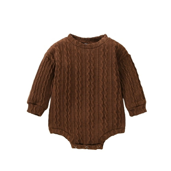 BLVB Newborn Baby Girl Boy Knitted Crewneck Sweatshirt Romper Long Sleeve Infant Baby Sweater Bodysuit Tops Clothes