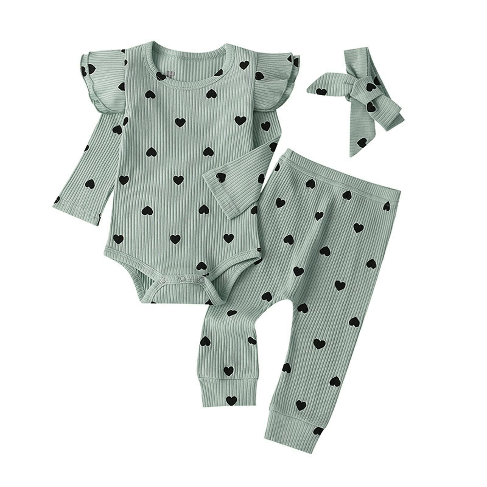 Infant Baby Boys 2-Piece Outfit - Waffle Long Sleeve Romper & Elastic Waist Pants