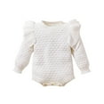 thumbnail image 1 of BLVB Newborn Fall Winter Clothes Baby Girl Sweater Ruffle Long Sleeve Knit Pullover Sweatshirt Romper Warm Infant Outfits, 1 of 6