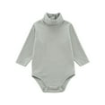 thumbnail image 1 of BLVB Newborn Infant Baby Boy Girl Fall Outfit Turtleneck Bodysuit Long Sleeve Romper Top Basic Jumpsuit Warm Clothes, 1 of 5