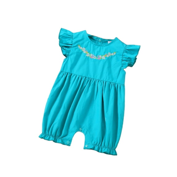BLVB Newborn Toddler Girl Romper Ruffle Sleeve Embroidery Onesie Infant Jumpsuit Summer Baby Clothes Outfit