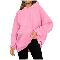 BLVB Oversized Sweatshirt for Women Cute Hoodies Plain Pullover Hooded Sweatshirt with Pocket Fall Winter Outfits