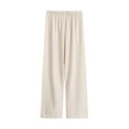 thumbnail image 1 of BLVB Pajama Pants Women Comfy Casual Palazzo Wide Leg Pj Bottoms Elastic High Waist Sleep Lounge Pajama Pants Beige 1, 1 of 4