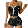 thumbnail image 1 of BLVB Pajama Sets for Women Sleepwear Heart Printed Bowknot Crop Cami Tops and Shorts Sets Pjs Loungewear, 1 of 3