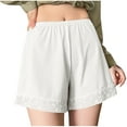 thumbnail image 1 of BLVB Pajama Shorts for Women Comfy High Waist Lace Trim Pj Bottoms Solid Color Loose Summer Lounge Short Pants, 1 of 7