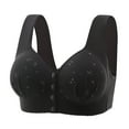 thumbnail image 1 of BLVB Plus Size Bras for Women Front Closure Bras for Women Comfort Soft Support Sleep Bra Wireless Full Coverage Bralettes Black, 1 of 2
