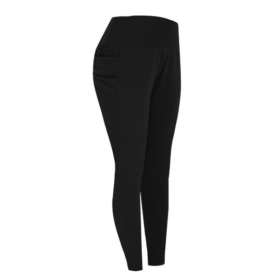 BLVB Plus Size Leggings for Women with Pockets-High Waisted 7/8 Leggings Workout Yoga Pants Gym Clothes