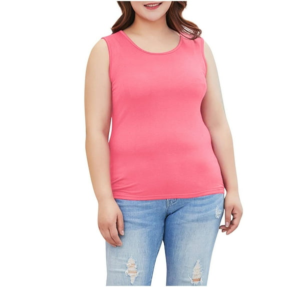BLVB Plus Size Tank Tops for Women Summer Sleeveless Scoop Neck Pajamas Shirt Casual Lightweight Tees Tunics Shirts Sleepwear